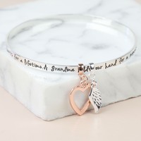 Silver 'Grandma...' Meaningful Words Charm Bangle